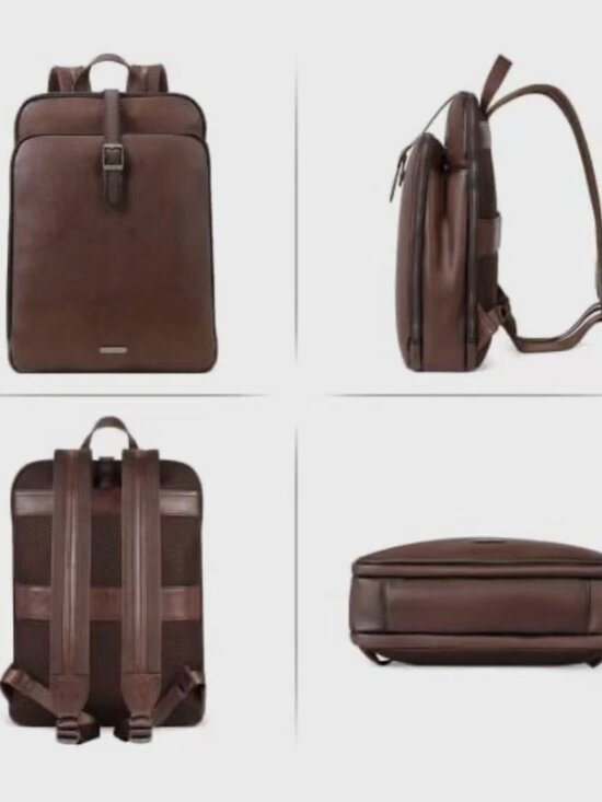 CLUCI Leather Backpack for Women, 15.6 inch Laptop Bag, Large Genuine Work main image 4